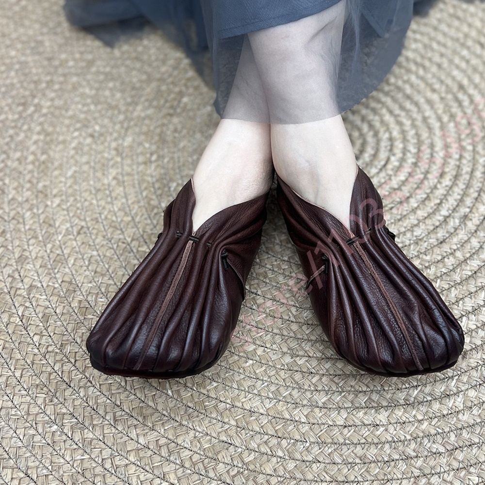Женские ретро-туфли с плиссиро – обзор и цена Mule Slip On