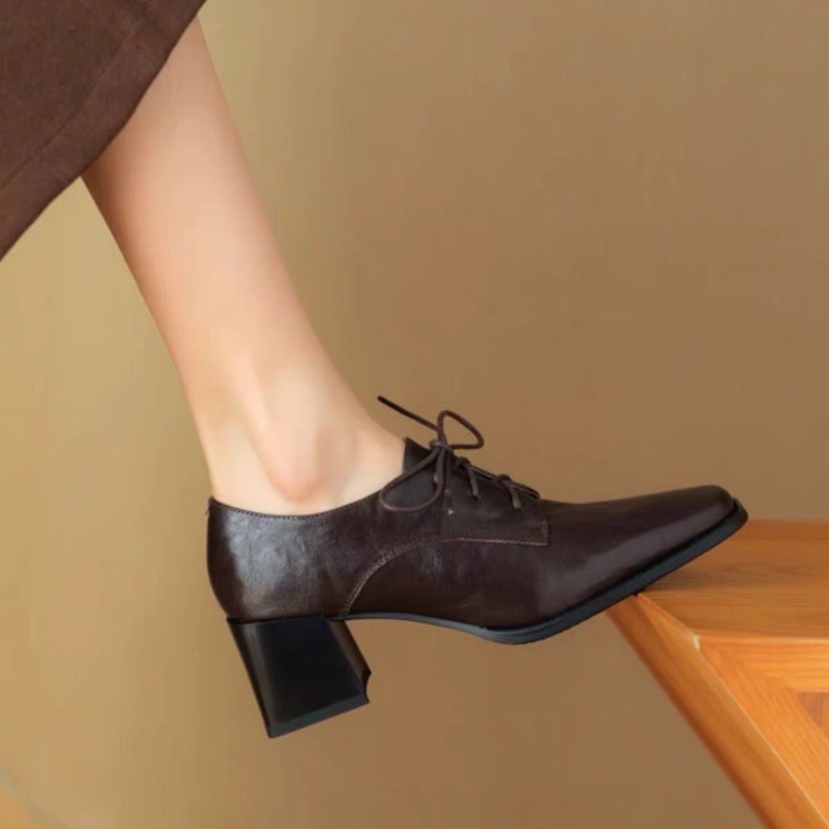 Женские туфли-оксфорды с квадр – обзор и цена Oxford Lace Up Women