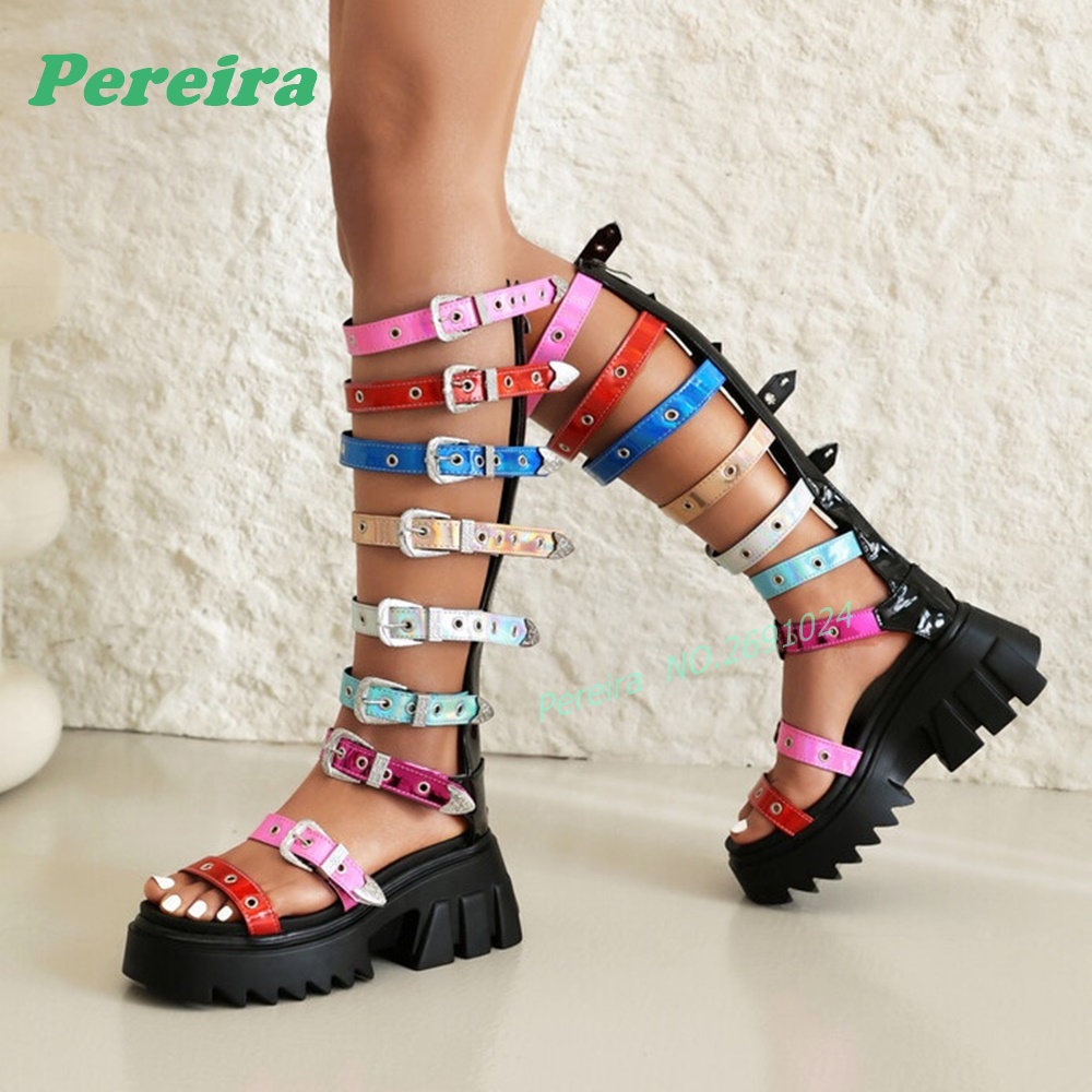 Яркие сандалии-гладиаторы с мн – обзор и цена Knee High Boots Women